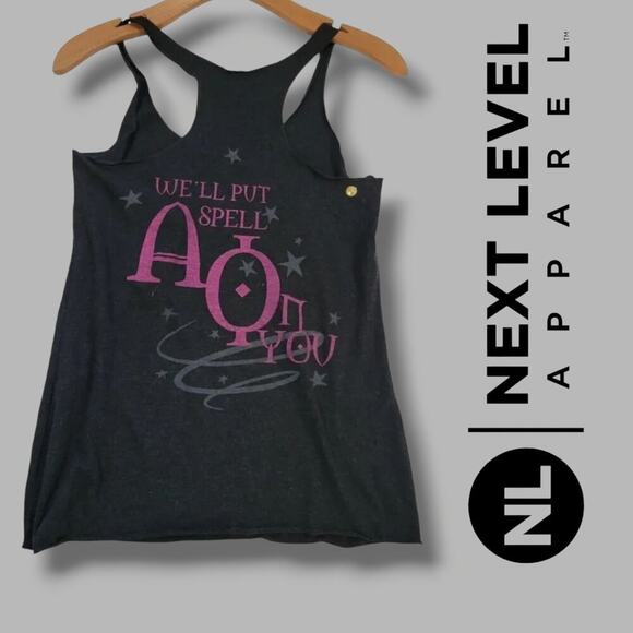 Next Level Apparel women's gray A◇PHI graphic design raceback tank top small - Picture 6 of 6